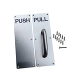 Maxbell Stainless Steel Door Handles Sturdy Pull Push Handles for Hotels Public Home PUSH PULL Silver