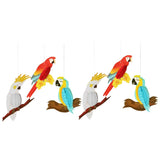 Maxbell 6 Pieces Rainbow Hanging Room Parrots Decor Kids Tropical Party Wall Bird