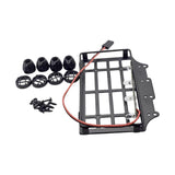 Roof Rack Luggage Carrier with LED Light Metal for MN 82 1/12 RC Crawler Car round light