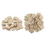 Maxbell Multiple Shape MDF Unfinished Wooden Pieces Blank Plaque DIY Craft 60 Pieces