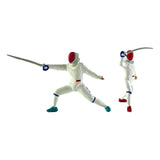 Maxbell 2x 1/64 Scale Miniature Figures Ornament Realistic Creative Fencer Figurines White