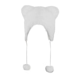 Maxbell Kids Winter Hat Trendy Animal Ears Hat Portable Soft Beanie for Cold Weather White