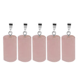 Maxbell 5Pcs Cylindrical Stone Gemstone Rose Quartz DIY Pendant Jewelry Pink - Aladdin Shoppers