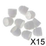 Maxbell 15x10pcs M6 White Dome Bolt Nut Protection Caps Cover Hexagon Screws