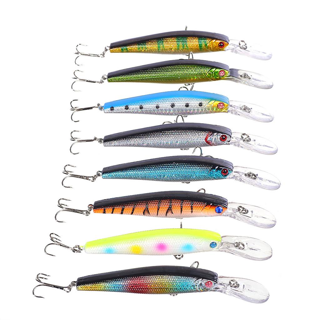 Maxbell Maxbell 4Pcs Plastic Fishing Hard Plastic Lures Crankbait 4# Treble Hooks Tackle