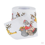 Maxbell 2 Pcs Santa Claus&Elk Paper Tissue Roll Merry Christmas Theme Bathroom Decor