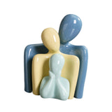Maxbell Family Statues Creative Family Figurines for Coffee Table Desktop Decoration Green 3 Statues