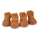 Maxbell Maxbell Lovely Warm Dog Puppy Pet Cotton Rubber Shoes Winter Autumn Boots Brown 5#