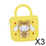 Maxbell 3xBeach Hole Bag Casual Trendy Silicone Beach Tote for Party Shopping Holidays Yellow