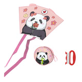 Maxbell Panda Kite Portable Boys Girls Flying Toy for Outdoor Game Grassland Garden Pink