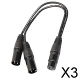 Maxbell 3x3 Pin XLR Audio Cable Female to 2 Male Y Splitter Adapter 1ft black