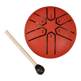 Maxbell Steel Drum 3 inch 6 Tones Portable Yoga Drum for Travel Parties Education Red