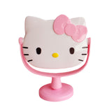 Maxbell Kitty Shape Mirror Portable Cartoon with Stand for Girl Woman Dressing Table Light Pink