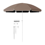 Maxbell Small Patio Umbrella 5.6ft Heavy Duty Portable Market Umbrella for Park Lawn brown