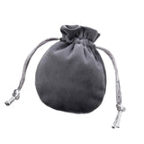 Maxbell Drawstring Bag Velvet Gift Bag Rings Jewelry Pouch Deep Gray 7.5x9.5cm