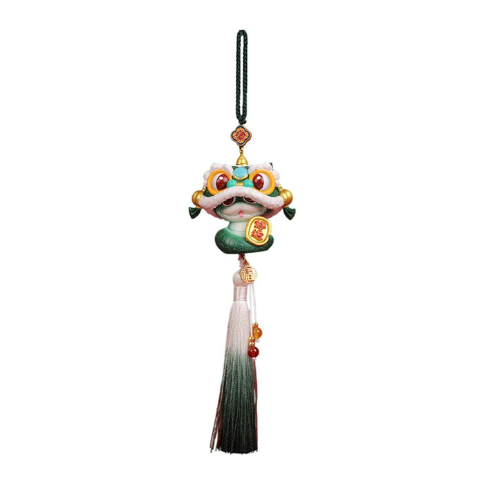 Year of The Snake Car Ornament 2025 Chinese Lunar New Year Hanging Ornament Green Tassel