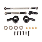 Maxbell RC Steering Linkage Set DIY Assembly RC Steering Components for 99S D96 1:12 Black