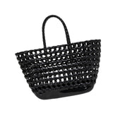 Maxbell Womens Woven Tote Bag Lightweight Summer Beach Handbag for Vacation Shopping Black