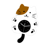 Maxbell Cat Shaped Wall Clock Cute Kids Room Clock for Farmhouse Hotel Cafe brown