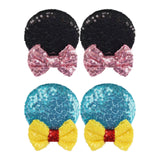 Maxbell 2 Pairs Mouse Ears Hair Clips Cute for Decoration Halloween Princess Cosplay Black Blue