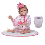 48cm Lovely Reborn Baby Girl Doll that Look Real with Pink Jumpsuit Set Kids Sleeping Playmate - Aladdin Shoppers