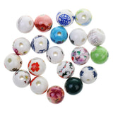 Maxbell 20Pcs Mixed Round Ceramic Porcelain Loose Spacer Beads Charms Findings 12mm - Aladdin Shoppers