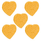 Maxbell Maxbell 5x Heart Shaped Face Cleansing Sponge Washing Pad Makeup Removal Puff Yellow