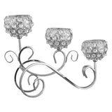 Maxbell 2 PCS Crystal Candle Holder 3 Arm Candelabra Wedding Table Centerpiece Decor