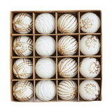 Maxbell 16Pcs Christmas Balls Crafts DIY Baubles for Christmas Gifts Festive Wedding white