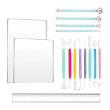 Maxbell 15Pcs Pottery Tools Polymer Clay Art Tools Set for Shaping Sculpting Polymer