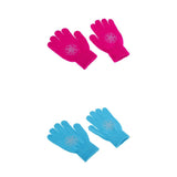 Maxbell 2 Pairs Girls Women Kids Ice Skating Gloves Magic Stretch Glove