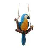 Maxbell Garden Bird Statue Decoration Gift Garden Parrot Figurine for Pond Home Tree Blue Parrot