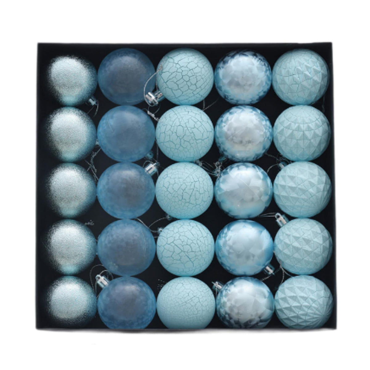 25 Pieces Christmas Tree Decorations Balls for Backyard Valentine's Day Home Blue