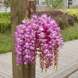 Maxbell 2Pcs Bunch Silk Hanging Plants Artificial Lilac Flower Garland  White