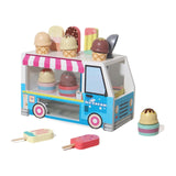 Maxbell Wooden Ice Cream Cart Toys Ice Cream Shop Playset for Kids DIY Holiday Gifts