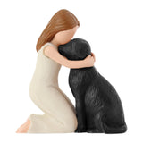 Maxbell Girl Dog Figurine Decoration Art Decorative Sculpture for Desk Office Indoor