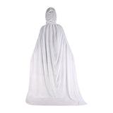 Maxbell 2xHalloween Cosplay Long Hooded Cloak Cape Sturdy Accessory for Dress up Party 170cm White