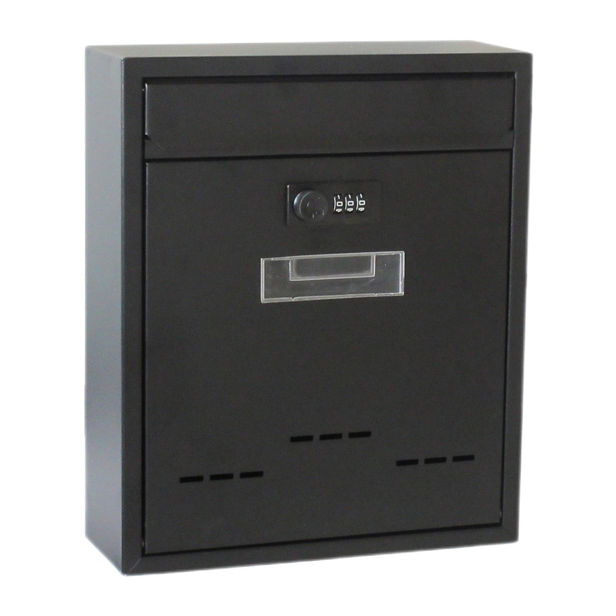 Maxbell Large Wall Mount Mailbox W/Code Lock Postbox Rainproof Iron Large Capacity Black