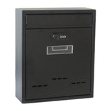 Maxbell Large Wall Mount Mailbox W/Code Lock Postbox Rainproof Iron Large Capacity Black