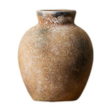 Maxbell Rustic Ceramic Vase Wabi Sabi Table Centerpiece Office Farmhouse Flower Vase Rust 12.7x12.7x15cm