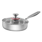 Maxbell Frying Pan Versatile with Handle Stainless Steel for Home Restaurant Kitchen Diameter 28 cm