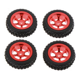 4 Pieces 1/28 RC Car Wheel Tires for Wltoys P929 P939 K979 K989 K999 Red