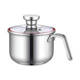 Maxbell Milk Pan with Lid Stainless Steel Saucepan for Restaurant Sauce Boiling Milk 10x14.5x10cm