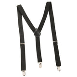 Maxbell 2xMens Suspenders Y Type Trousers Braces for Dress Pants Wedding Costume Party Black
