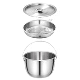 Maxbell Oil Filter Pot Multifunction Large Capacity with Fine Mesh Strainer Cookware 2L