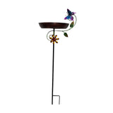 Bird Feeder Retro Weatherproof Decorative Birdbath Bowl for Lawn Patio Decor Butterfly