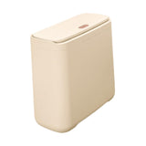 Maxbell Trash Can with Lid Household Toilet Wastebasket for Kitchen Bathroom Bedroom Beige