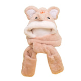 Maxbell Kids Winter Hat Scarf Gloves Set Funny Headwear Neck Scarf Plush Animals Hat Elephant