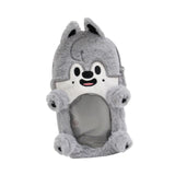 Maxbell Plush Photocard Holder Portable Protector Hanging Decoration Protective Case Gray Wolf