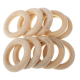 Maxbell 10 Pieces 58mm Wooden Loop Connectors Circles Natural Wood Teething Rings for DIY Craft - Aladdin Shoppers